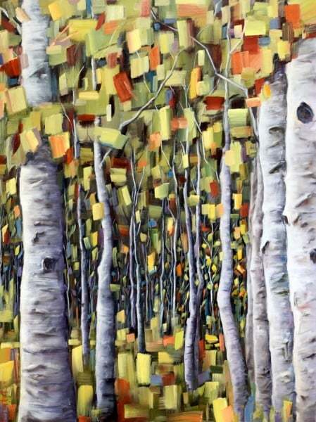 Forest Reverie, abstract nature painting by Holly Van Hart