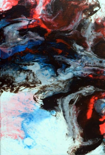 Fire and Ice 1 - Mixed media painting by Holly Van Hart - 6 x 4 " - #6915a