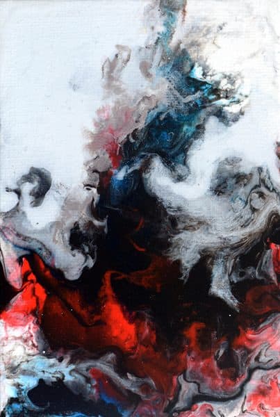 Fire and Ice II - Mixed media painting by Holly Van Hart - 6 x 4 " - #6915b
