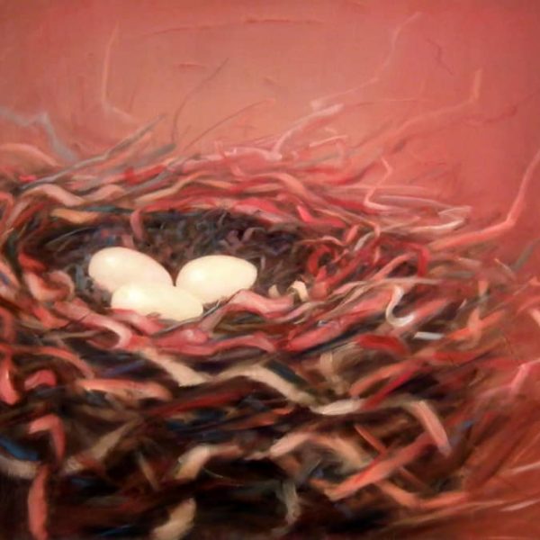 Modern abstract nest painting by Holly Van Hart | abstract nature paintings | oil painting on canvas | Winner of the Grand Prize of the Caliifornia Statewide Painting Competition