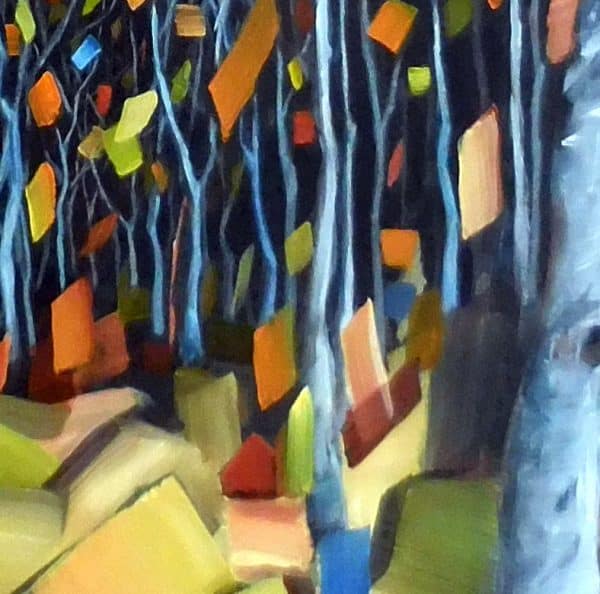 Abstract Birch |Aspen painting by Holly Van Hart, detail