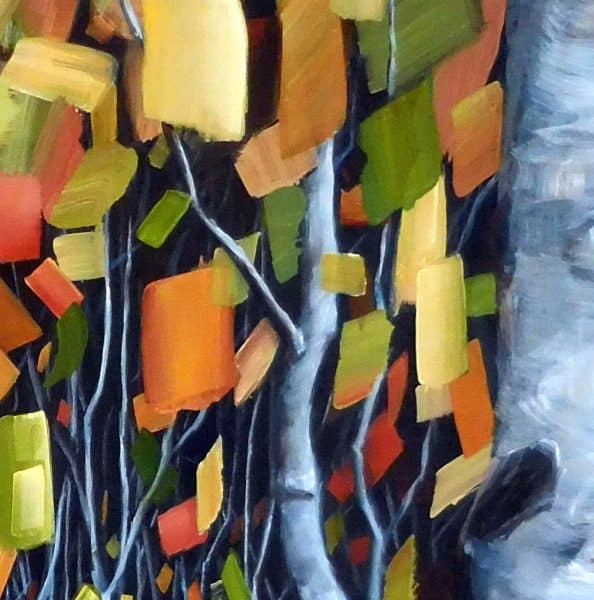 Abstract Birch |Aspen painting by Holly Van Hart, detail