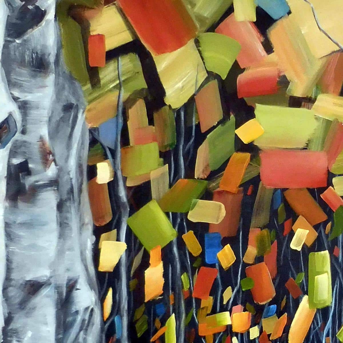 Abstract Birch |Aspen Painting By Holly Van Hart, Detail