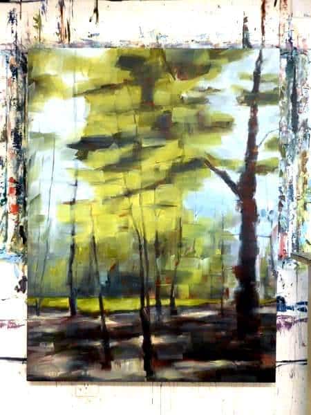 Abstract Forest Painting | Holly Van Hart | in progress painting | Forests Trees